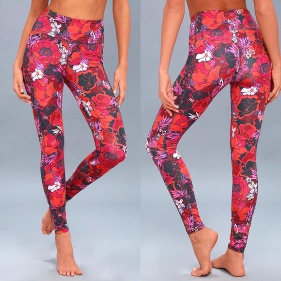 Free People Pants - FREE People Movement Free love orange highwaisted leggings